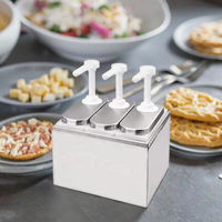 Peralatan Dapur Komersial Stainless Steel Plastik 2L Pompa Dispenser Saus Makanan Cepat Saji Pizza Burger-Hotel Restoran LFGB