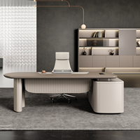Bureau de direction moderne de luxe en forme de L avec chargeur sans fil et serrure à code mécanique, table de bureau exécutive écologique E0