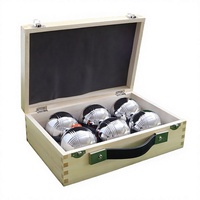 Ensemble de boules de pétanque avec 6 boules dans une boîte en bois, acier Q195, pour toutes les saisons, sports de plein air et jeux de cour