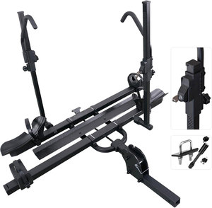 Porte-vélos Ambull Factory Tilt Fold Anti-Theft Hitch and Wheel Lock Hitch Mount 2-Bike Rack avec rampe pour vélo pour voiture SUV RV camion - Product Image 1