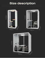 Cabine de réunion modulaire portable en acier moderne de luxe, insonorisée, avec verre trempé et éclairage LED pour hôtel et extérieur