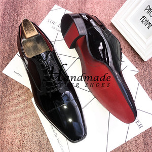Nuevos zapatos Oxford formales para hombre con parte superior de cuero brillante y cordones, zapatos de boda con punta en punta de cuero genuino para el novio - Product Image 5
