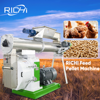 Moulin à granulés d'aliments pour animaux RICHI - Personnalisation gratuite, capacité de 1, 2, 3, 4, 5 tonnes par heure, machine à granulés d'aliments pour volailles et animaux