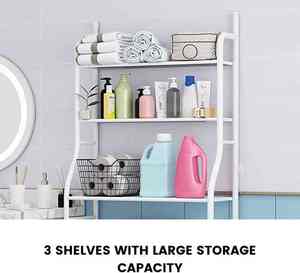 Étagère de rangement pour toilettes, étagère de salle de bain, étagère de sol pour toilettes, sans perforation, rangement pour machine à laver, étagère de toilettes - Product Image 4