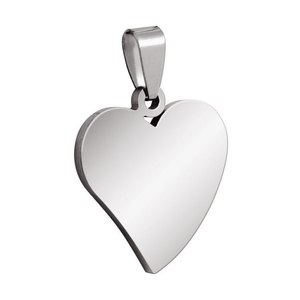 Ciondolo e Charm a Cuore in Acciaio 24x26mm - Product Image 1