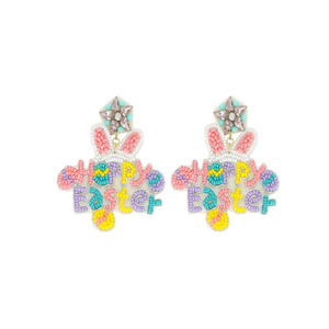 Pendientes de Conejito de Pascua Hechos a Mano con Cuentas de Semillas Variadas, Estilo Vintage, de Acero Inoxidable, con Clip de Mercurio, Joyería de Pascua - Product Image 4