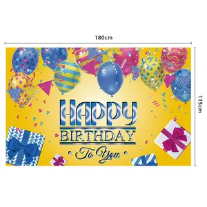 Friend Family Member Birthday Backdrop Wall Decoration Happy Birthday Polyester Cloth Hanging Banne