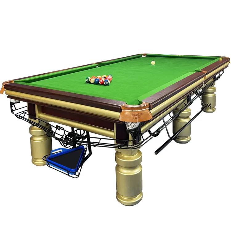 Vente en gros, cadre en bois massif doré, pleine grandeur, tables de tennis et de snooker de 8 pieds, tables de billard carambole à vendre