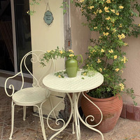 Tables et chaises de patio d'extérieur, Tables et chaises en fer forgé, Tables et chaises de loisirs, Tables et chaises de balcon de jardin