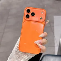 Coque en verre trempé brillant pour iPhone 17 16 15 14 Pro Max avec protection de l'objectif scintillante et antichoc