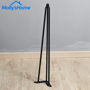 Pieds de table en métal noir de style Mid-Century, accessoires de quincaillerie en fer <span class=keywords><strong>pour</strong></span> salle à manger, cuisine, chambre et salon - Product Image 6