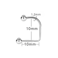 Anneaux de lèvre en acier inoxydable en forme de fer à cheval, anneaux de lèvre gothiques à pointes coniques, clips de lèvre minimalistes, bijoux