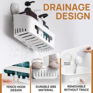 <strong>Shower</strong> <strong>Caddy</strong> <strong>Suction</strong> Cup, <strong>Shower</strong> Organizer Removable Bathroom Shelf, Storage <strong>Suction</strong> Powerful Max Hold 22lbs Bathroom <strong>Caddy</strong> - Product Image 4