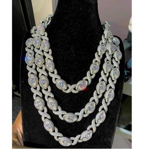 Collar de Cadena con Diamantes de Moissanita en Plata 925, Joyería Elegante y con Estilo para Regalo de Boda, Cumpleaños o Aniversario - Product Image 1