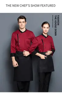 Özel Logo restoran şef ceketi kat Bar pişirme şefler üniforma üst Unisex şef mont nefes malzeme