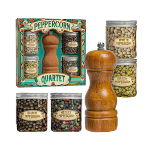 Coffret cadeau gourmet en grains de poivre Coffret cadeau de bas de Noël unique pour papa Adultes Fête des mères Fête des pères Moulin à poivre en bois - Product Image 1