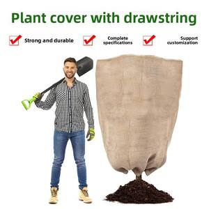 Housse de protection hivernale pour plantes, grande, en toile de jute avec cordon de serrage, protection UV, anti-nuisibles et anti-oiseaux pour semis et plantes vertes - Product Image 6