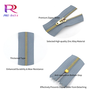 Très résistant # 3 Fermetures éclair en laiton et acier inoxydable à extrémité fermée |   Glissière de verrouillage automatique de qualité supérieure pour une durabilité accrue, entièrement personnalisable - Product Image 2