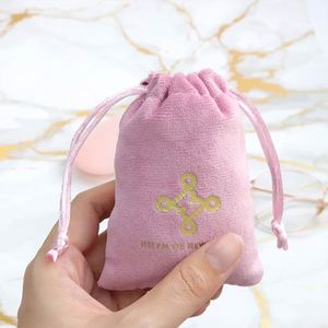 Custom Personalized Velvet Dust Packaging <b>Pouch</b> Soft Velvet Jewelry <b>Pouch</b> Small Eco Friendly <b>Drawstring</b> Jewelry Bag - Product Image 6