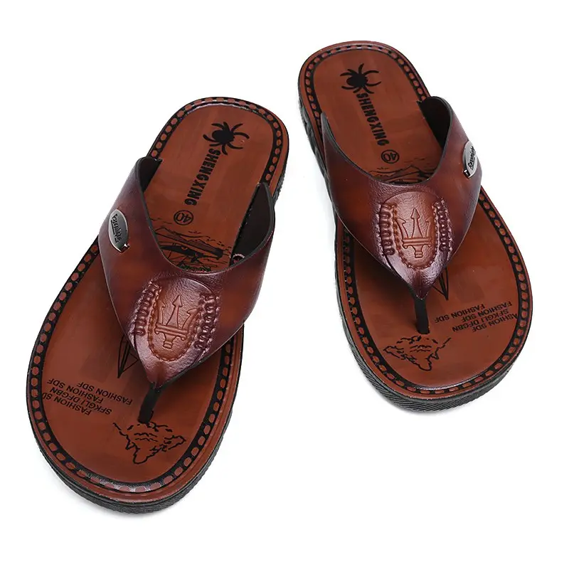 Venta caliente verano flip flops suave y transpirable zapatos de playa de plástico casual zapatillas para hombres