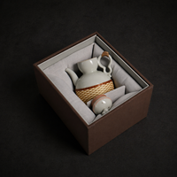 Mini flacon à liqueur vintage en titane pur avec couvercle en rotin tressé artisanal, format poche, style zen, cadeau de luxe pour les fêtes