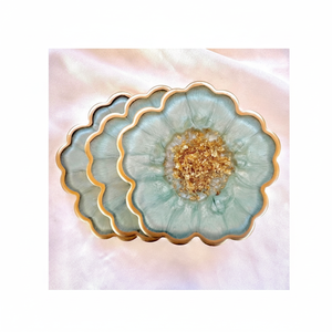 Dessous de verre en résine de couleur unique qui réagissent à la température pour une conception de fleur interactive la plus vendue - Product Image 1
