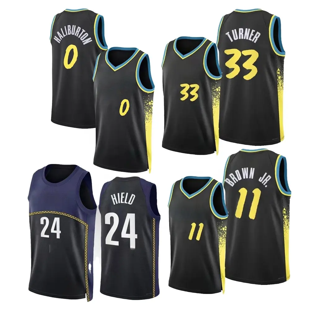 Ready to Ship 2023/24 Basketball Uniform Original High Quality New Heat-sealed Indiana Pacer Nbaing Jersey Sports Wear Customize