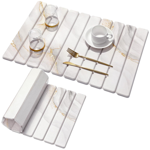Tappetino Asciugapiatti per Piano Cucina, Motivo Marmo, Asciugatura Rapida, Pieghevole, in Terra Diatomacea di Grado Alimentare, Assorbente per Utensili - Product Image 1