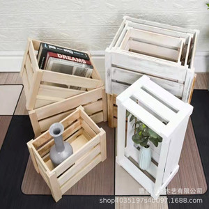 Retro Wooden Display <b>Box</b> Rectangular White Gray Green Blue Natural Wood Color Dustproof <b>Storage</b> Home Decorative <b>Storage</b> Boxes - Product Image 5
