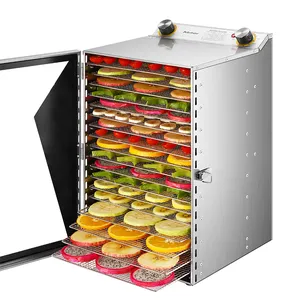 Roestvrij Staal Commerciële 18 Trays Fruit Groenten Eten Dehydrator Vlees Drogen Machines