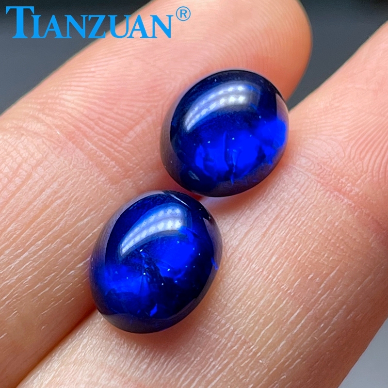Saphir Bleu Synthétique Ovale 4,30 Carats - 10,5x8,59 Mm, Qualité Excellente, Non Traité