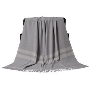 BLUE PHOENIX 30% ウール70% アクリル織りブランケット水平ストライプインスパイアカスタムエアコンソファベッド用 - Product Image 3