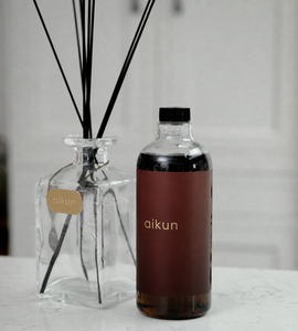 Aikun 950ml Square Glass Long Lasting <b>Reed</b> <b>Diffuser</b> with Any Scent Gold Foil Logo Burgundy Bow Gift Box Small Batch for Brands - Product Image 2
