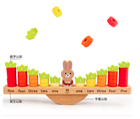 EDULAND Ensemble de jouets éducatifs Montessori en bois, aides pédagogiques de mathématiques pour enfants, jouet d'équilibre mathématique pour l'éducation culinaire