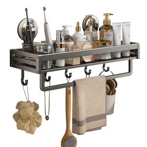 Hiện đại được thiết kế khách sạn góc phòng tắm Kệ hút ly nhôm bàn chải đánh răng đồ dùng cá nhân tắm Caddy Bộ sản xuất - Product Image 1