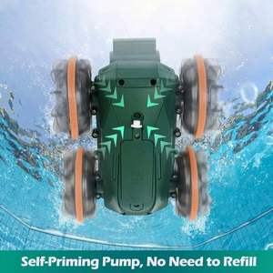 2024 Innovative Trends 2.4Ghz 4Wd Dual 3In1amphibious Remote Control Tank Toy Water Squirt Rc Stunt <b>Car</b> With Lights - Product Image 4