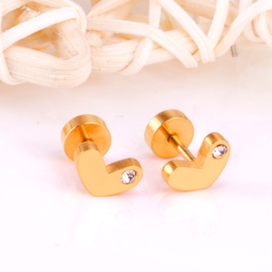 Pendientes de Acero Inoxidable con Forma de Corazón, Joyería de Moda para Mujer, Precio al por Mayor - Product Image 4