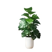 Plante artificielle Monstera en soie verte, fausse fleur, ornement décoratif style INS, petite plante en pot, art nordique pour salon