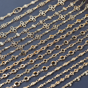 Chaîne DIY C164 1m/lot, conforme REACH, sans nickel, plaqué or 18 carats, cuivre, breloque, pour la fabrication de bijoux (bracelet, collier) - Product Image 5