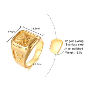 Anillo de Acero Inoxidable <span class=keywords><strong>OUSLY</strong></span> para Hombre, Estilo Europeo Americano, a la Moda, Hip-Hop, Dorado, con Piedra de Nacimiento de Julio, Venta al por Mayor - Product Image 4