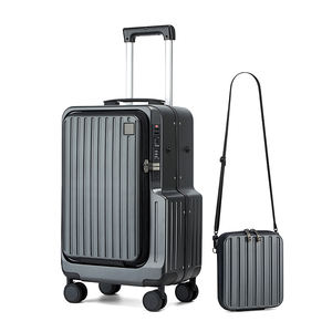 <span class=keywords><strong>Valise</strong></span> cabine 20'' de luxe à ouverture frontale, coque rigide, avec porte-gobelet et <span class=keywords><strong>roulettes</strong></span> pivotantes pour les voyages - Product Image 1
