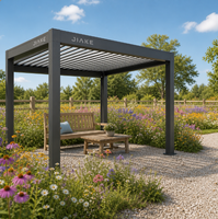 Jiake 6063-T5 Aluminium-Pergola mit Motorisiertem Lamellendach für Wildblumenwiesen, Garten, Terrasse, Outdoor-Pavillon