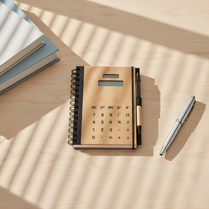BolerGifts HC-318M Carnet de <span class=keywords><strong>poche</strong></span> personnalisé A6 à spirale, 80 feuilles, calculatrice électronique multifonction, stylo, couverture en papier - Product Image 2