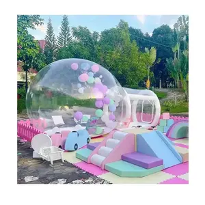 Kinder Party Luftballons Fun House Giant Clear Aufblasbares Blasen zelt Transparent Aufblasbare Luftballons Haus