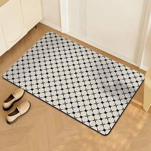 Tapis de bain absorbant sur mesure, rectangulaire, style chinois, tissage à la machine, absorption rapide, antidérapant, usage domestique - Product Image 4