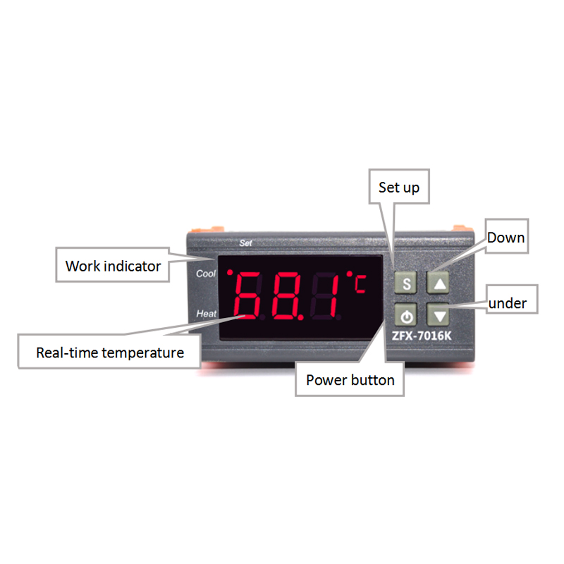 Zfx-7016k Temperature Meter Intelligent Temperature Control Switch Thermocouple 999 Degrees Temperature Controller 30a DC24V ZFX(图2)