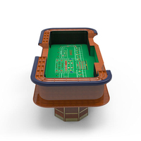 YH Deluxe Table de Poker Craps marron de haute qualité avec accoudoir en cuir