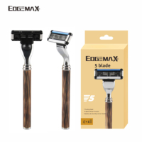 Rasoir jetable pour homme EdgeMax 5 lames 6Cr13 avec cartouche de rasage remplaçable et design facile à rincer