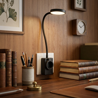 Lampe de lecture murale d'hôtel à LED CCT tactile flexible, à intensité variable, écologique, avec prise Euro et Type C, veilleuse