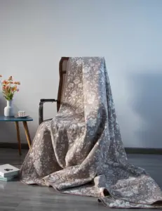 Repassage minimal couverture tissée portable de luxe 100% coton tweed brodé jacquard teint en fil